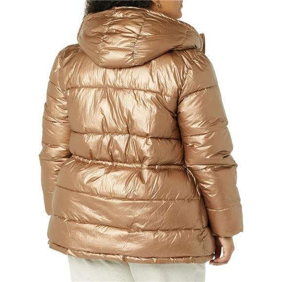 Essentials Womens Heavyweight Quilted Hooded Puffer Winter Jacket - Picture 4 of 7